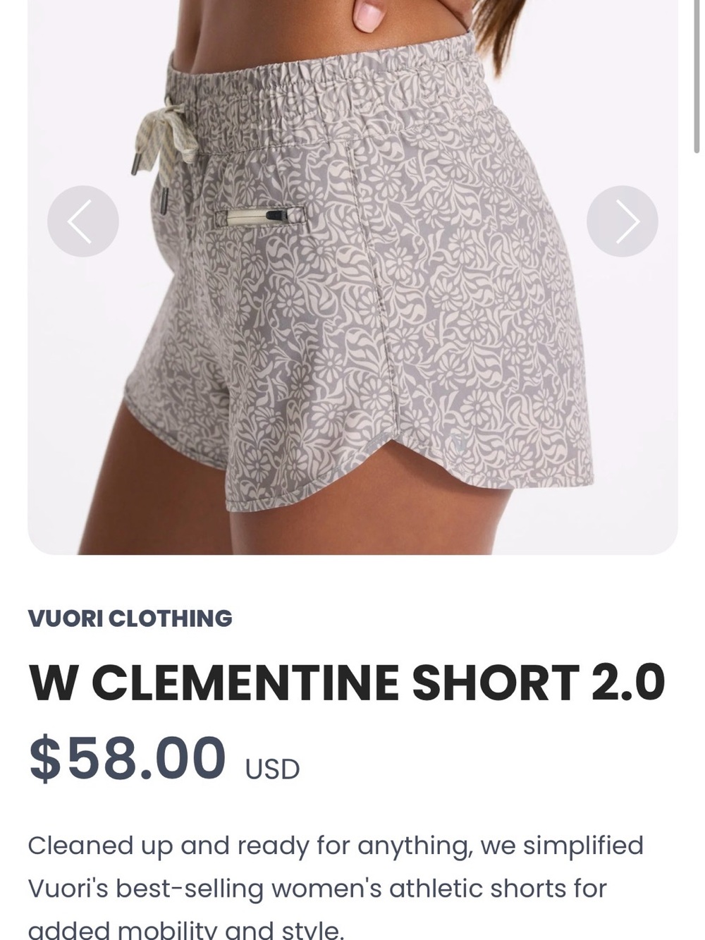 W CLEMENTINE SHORT 2.0 FLORAL - Picture 4 of 4